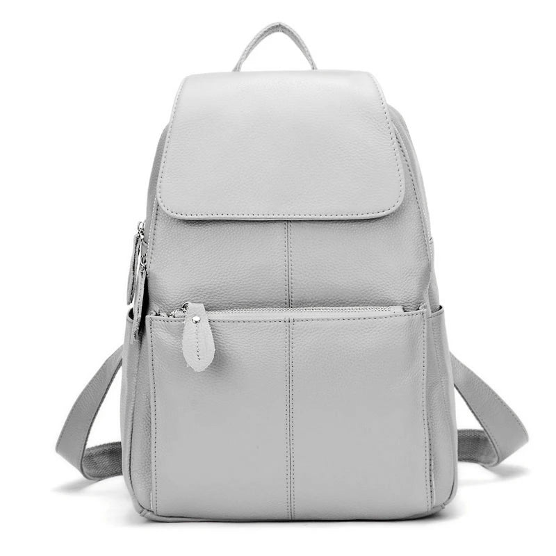 Mochila Feminina Zency Couro Legítimo Antifurto Grande