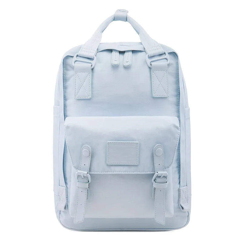 Mochila Feminina Impermeável 14" Estilo Retrô para Notebook e Faculdade