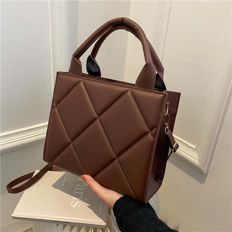 Bolsa Feminina de Algodão Cru - Plaid