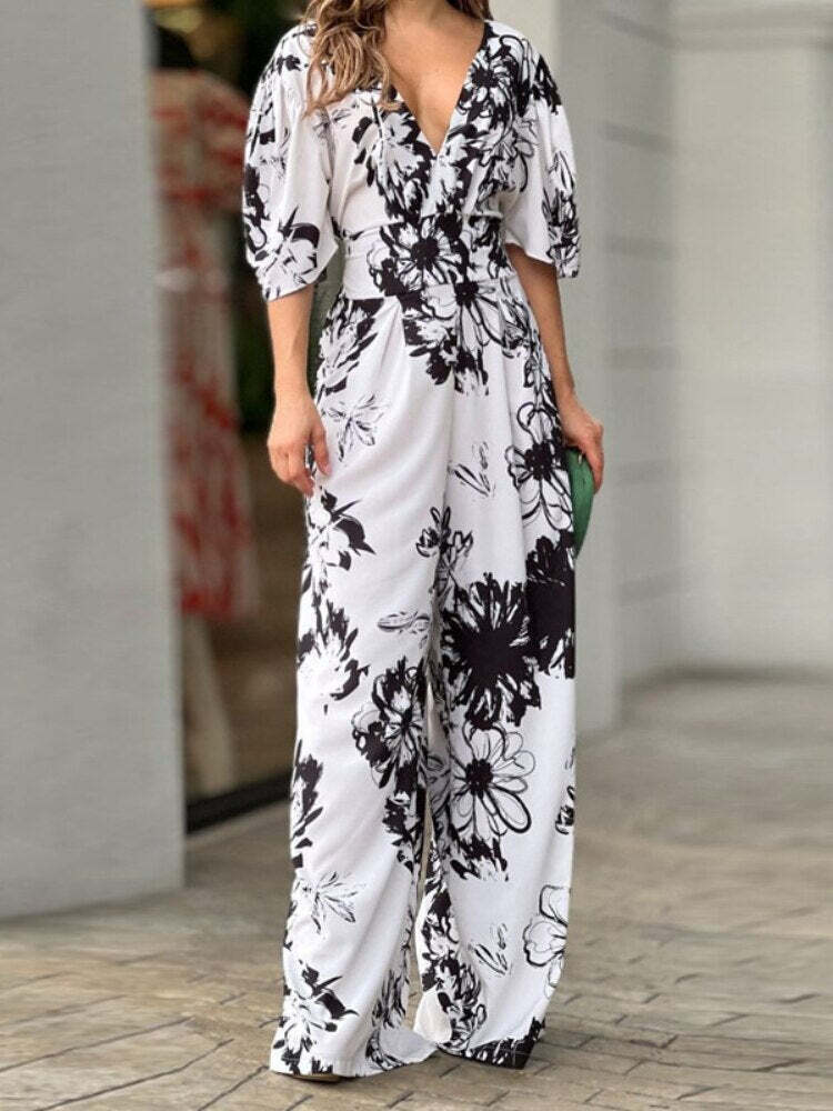 Macacão Longo Estampado Floral – Elegância e Leveza para o Verão