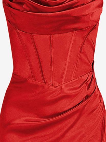 Vestido Longo Fenda Lateral e Decote Draped – Elegância e Sensualidade