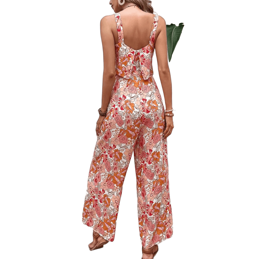 Macacão Feminino Longo Floral Alças Finas – Leveza e Estilo para Dias Ensolarados