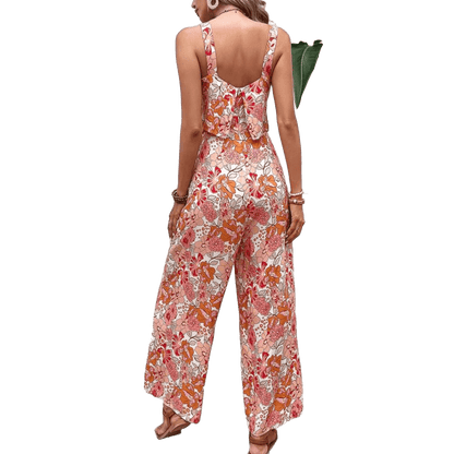 Macacão Feminino Longo Floral Alças Finas – Leveza e Estilo para Dias Ensolarados