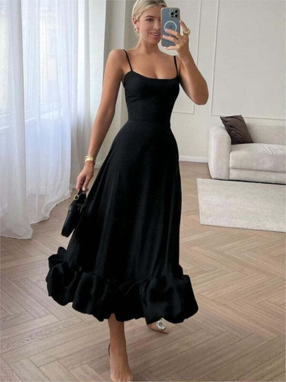 Vestido Longo Lilás com Babados na Barra – Elegância e Delicadeza em Cada Detalhe