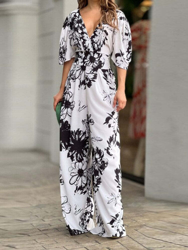 Macacão Longo Estampado Floral – Elegância e Leveza para o Verão
