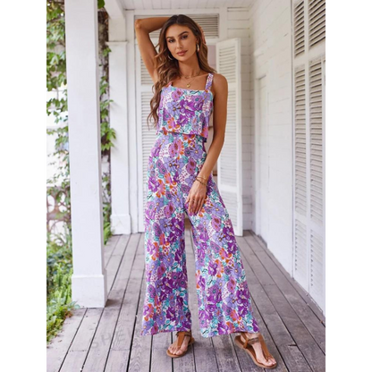 Macacão Feminino Longo Floral Alças Finas – Leveza e Estilo para Dias Ensolarados