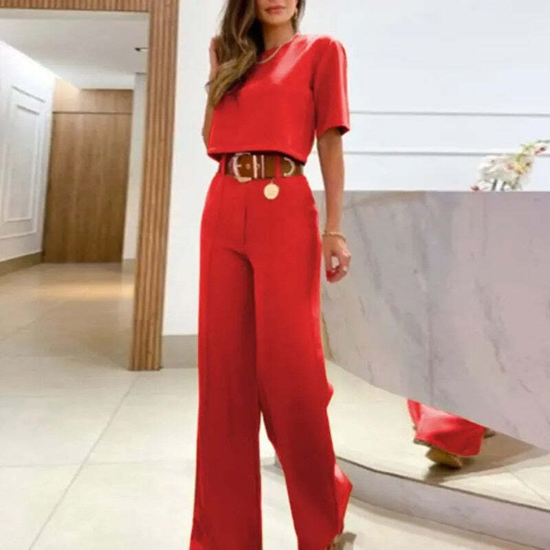 Conjunto Feminino com Blusa Cropped e Calça Pantalona – Sofisticação e Conforto