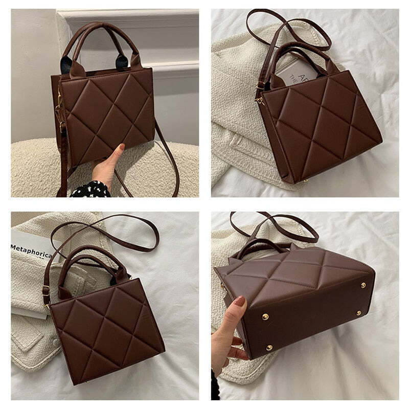 Bolsa Feminina de Algodão Cru - Plaid