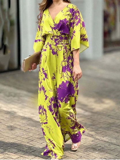 Macacão Longo Estampado Floral – Elegância e Leveza para o Verão