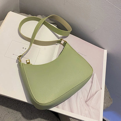 Bolsa Hobo Feminina Minimalista em Couro PU – Ombro e Transversal