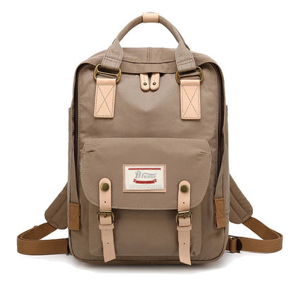 Mochila Feminina Impermeável 14" Estilo Retrô para Notebook e Faculdade