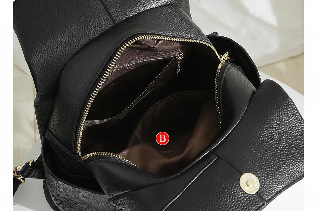 Mochila Feminina FOXER em Couro para Dia a Dia e Viagem