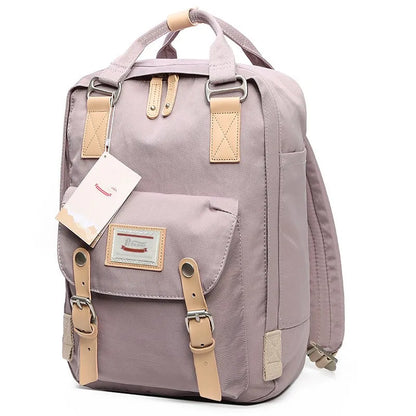Mochila Feminina Impermeável 14" Estilo Retrô para Notebook e Faculdade