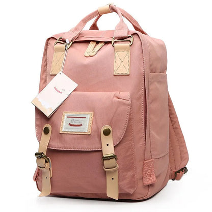 Mochila Feminina Impermeável 14" Estilo Retrô para Notebook e Faculdade