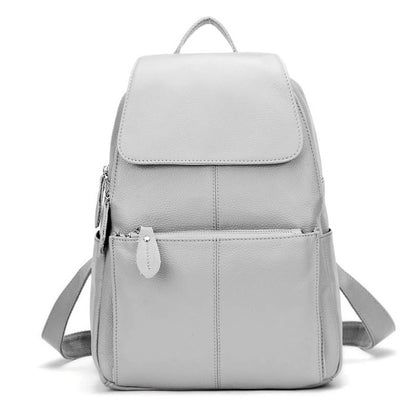 Mochila Feminina Zency Couro Legítimo Antifurto Grande