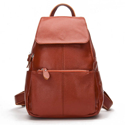 Mochila Feminina Zency Couro Legítimo Antifurto Grande
