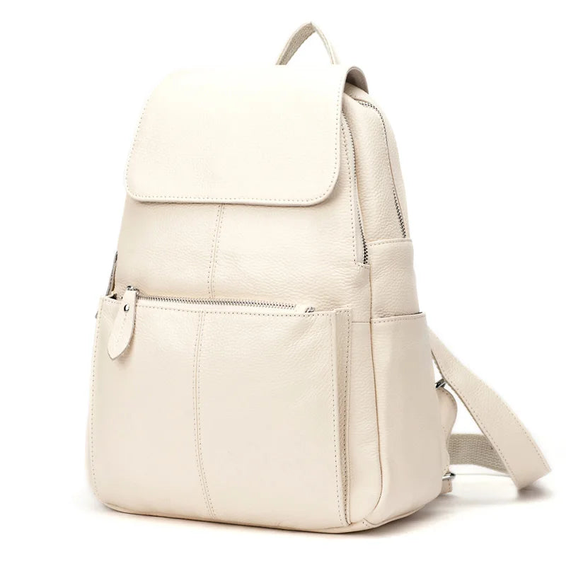 Mochila Feminina Zency Couro Legítimo Antifurto Grande