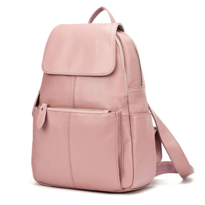 Mochila Feminina Zency Couro Legítimo Antifurto Grande