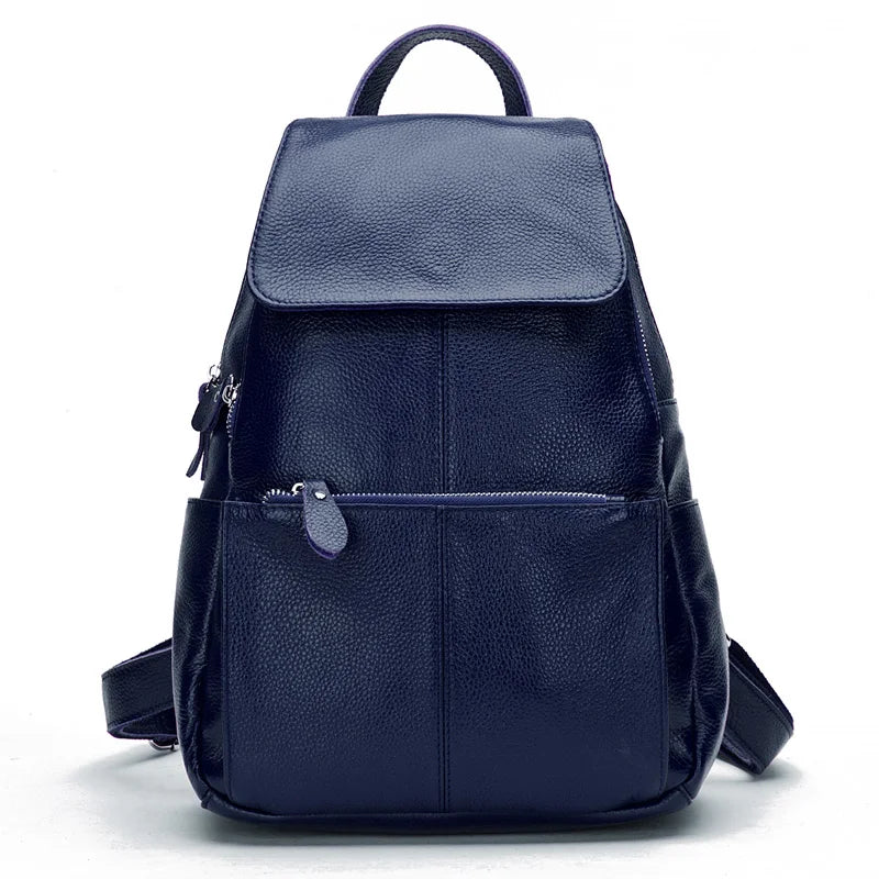 Mochila Feminina Zency Couro Legítimo Antifurto Grande