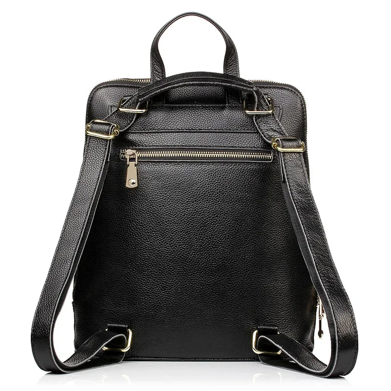 Mochila Feminina Couro Legítimo Zency Croco para Notebook 13"