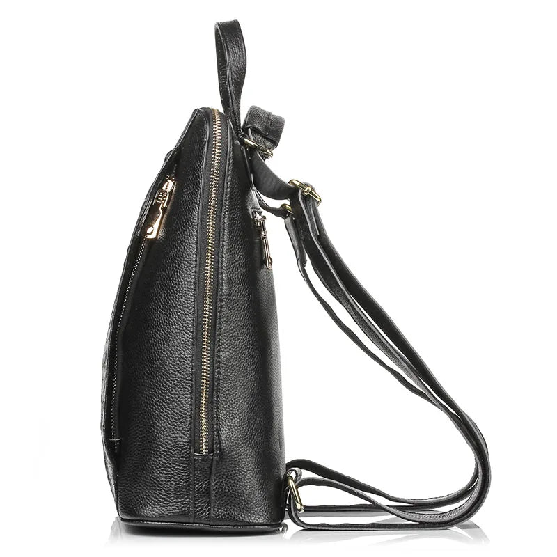 Mochila Feminina Couro Legítimo Zency Croco para Notebook 13"