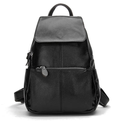 Mochila Feminina Zency Couro Legítimo Antifurto Grande