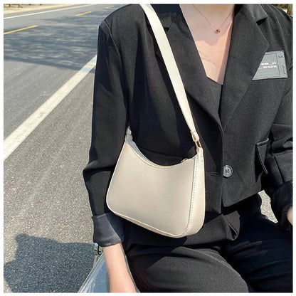 Bolsa Hobo Feminina Minimalista em Couro PU – Ombro e Transversal