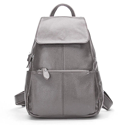 Mochila Feminina Zency Couro Legítimo Antifurto Grande