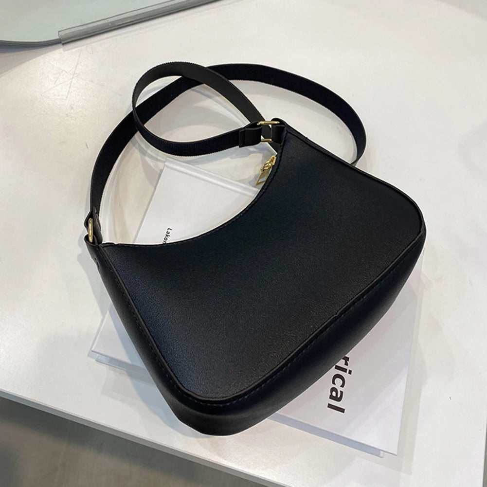 Bolsa Hobo Feminina Minimalista em Couro PU – Ombro e Transversal