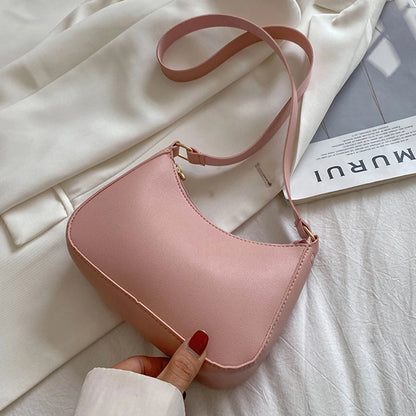 Bolsa Hobo Feminina Minimalista em Couro PU – Ombro e Transversal