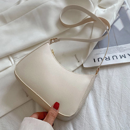 Bolsa Hobo Feminina Minimalista em Couro PU – Ombro e Transversal