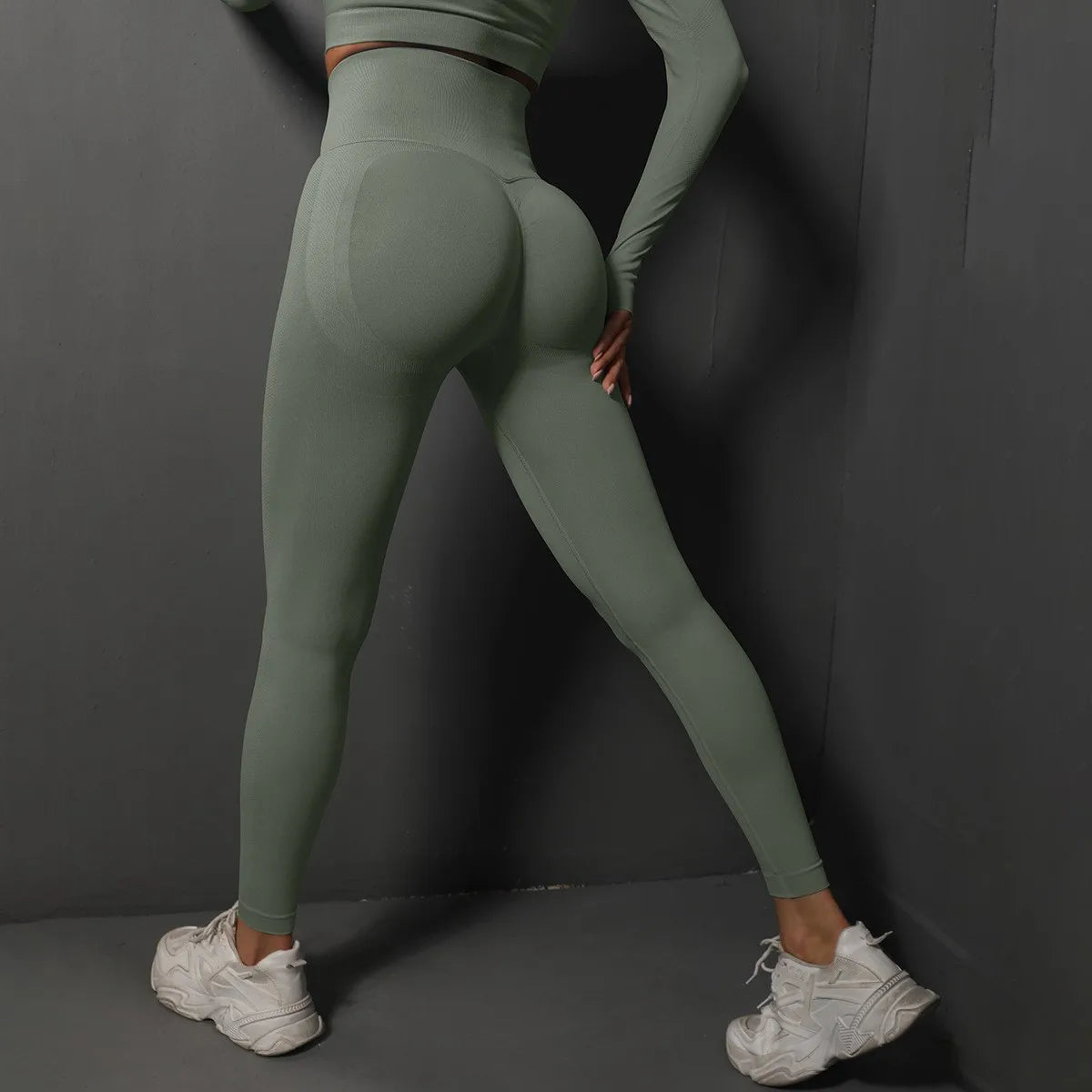 Legging Fitness Scrunch Cós Alto Sem Costura