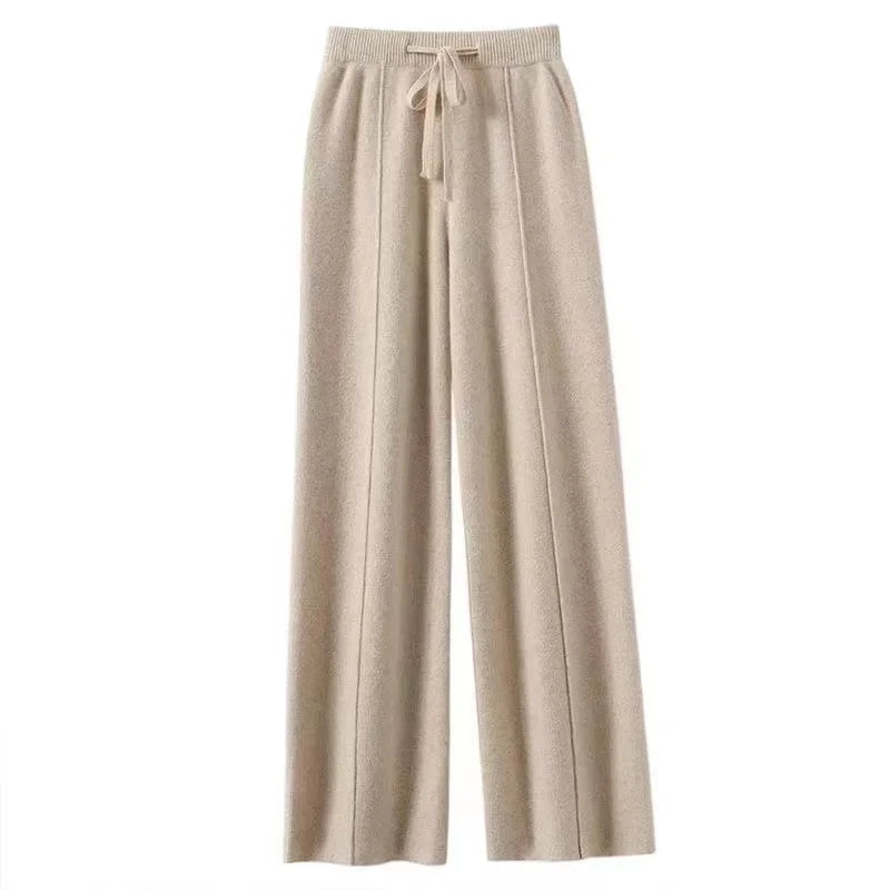 Calça Pantalona Feminina em Lã Merino e Cashmere Inverno