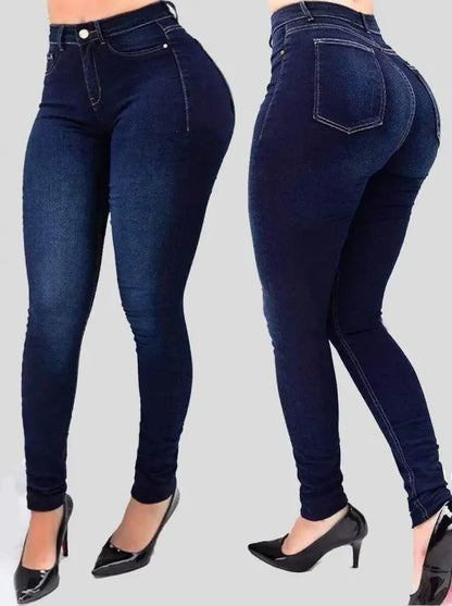 Calça Jeans Feminina Cintura Alta Modeladora Skinny