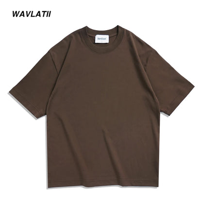 Camiseta Oversized WAVLATII 260G Unissex Streetwear Básica