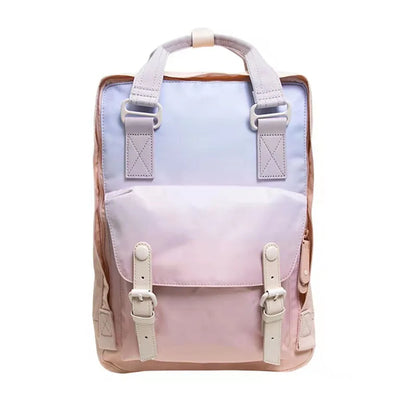 Mochila Feminina Impermeável 14" Estilo Retrô para Notebook e Faculdade