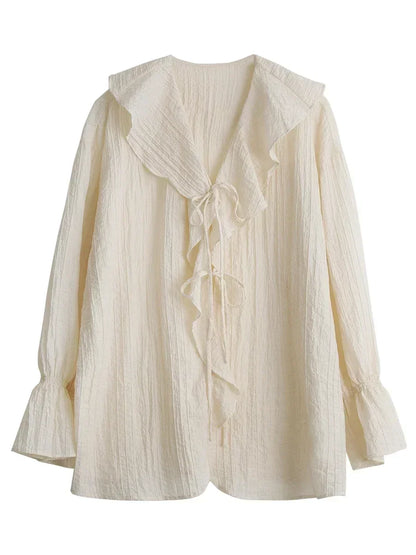 Camisa Feminina Oversized com Babados CHIC VEN