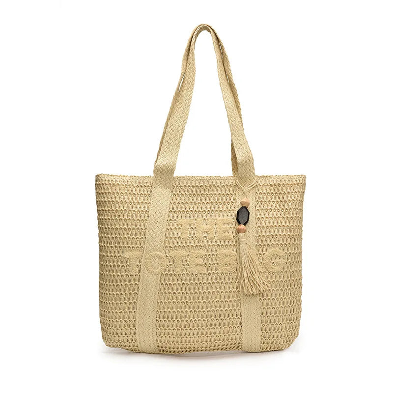 Bolsa Tote de Palha Grande Praia e Dia a Dia