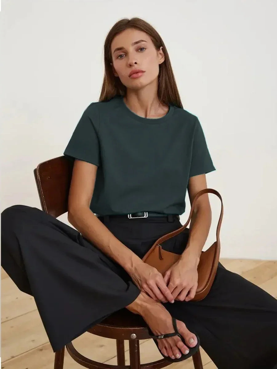 Camiseta Feminina Básica 100% Algodão 230g Bornladies
