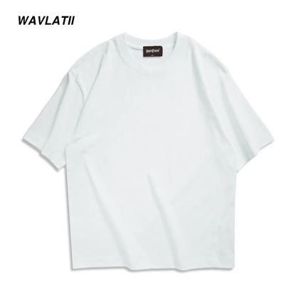 Camiseta Oversized WAVLATII 260G Unissex Streetwear Básica