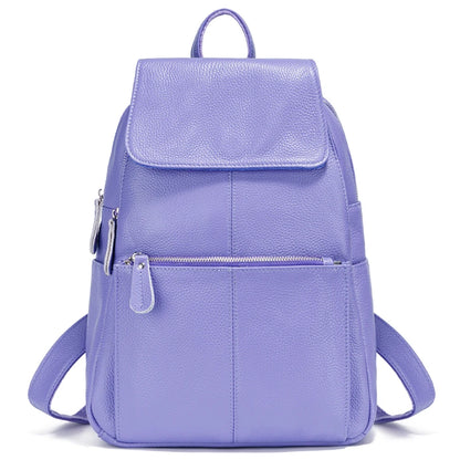 Mochila Feminina Zency Couro Legítimo Antifurto Grande