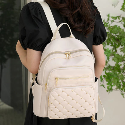Mochila Feminina Nylon Impermeável Grande com Tachas