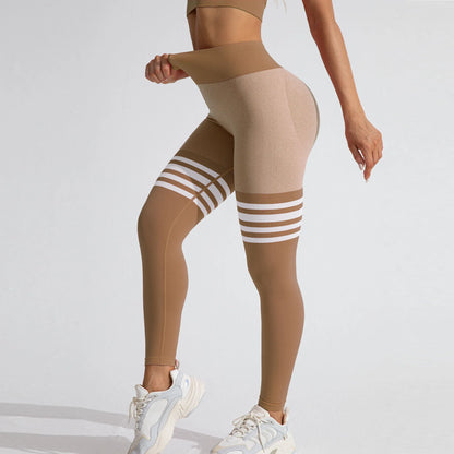 Legging Fitness Feminina Cós Alto V Scrunch Listrada Compressão