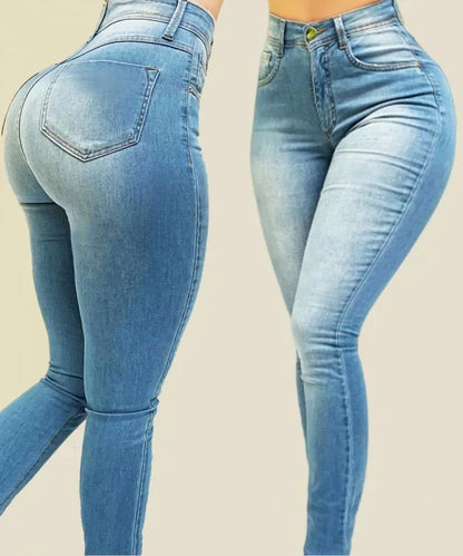 Calça Jeans Feminina Cintura Alta Modeladora Skinny