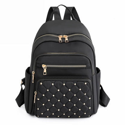 Mochila Feminina Nylon Impermeável Grande com Tachas