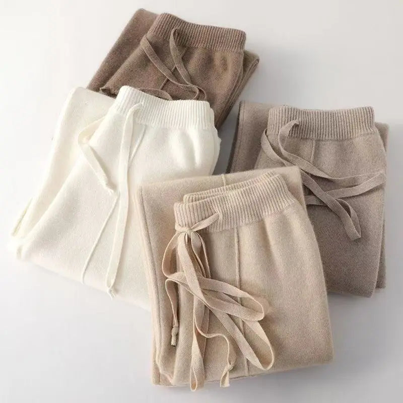 Calça Pantalona Feminina em Lã Merino e Cashmere Inverno