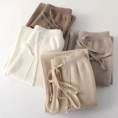 Calça Pantalona Feminina em Lã Merino e Cashmere Inverno