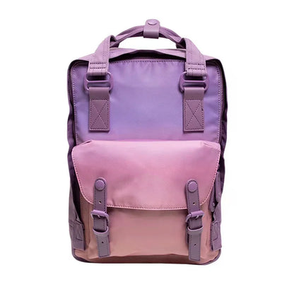 Mochila Feminina Impermeável 14" Estilo Retrô para Notebook e Faculdade
