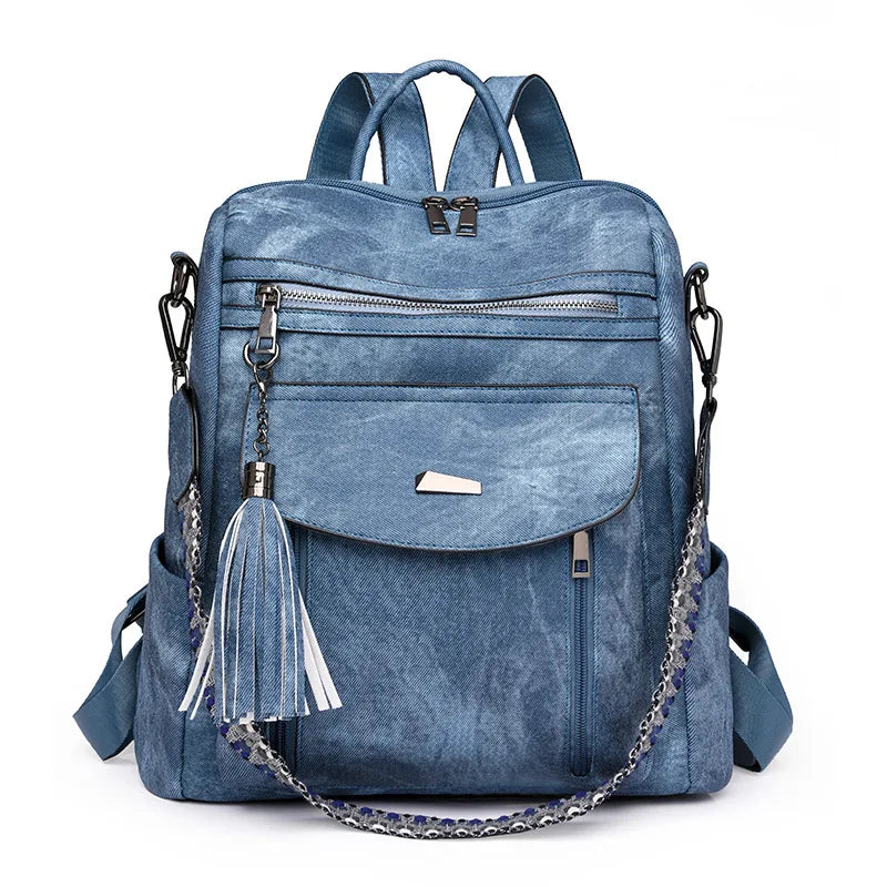 Mochila Feminina Antifurto 2025 Couro PU Impermeável Grande