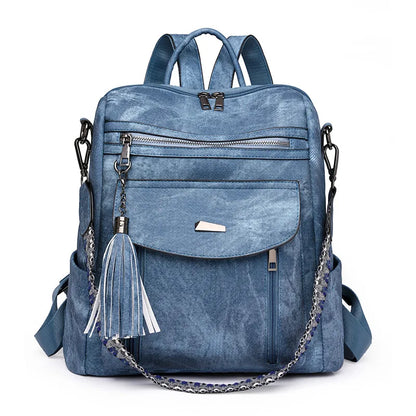 Mochila Feminina Antifurto 2025 Couro PU Impermeável Grande